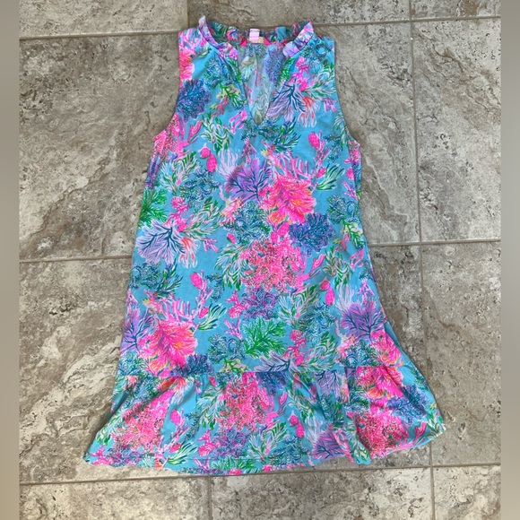 LILLY PULITZER “Celestial Blue Cay To My Heart” Malone Dress in Blue/Pink, M - Picture 10 of 10